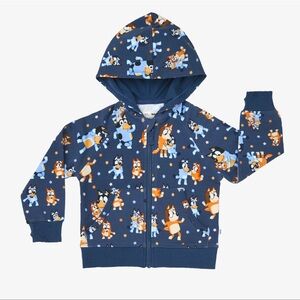 Little Sleepies Disney navy Bluey Dance Mode Zip up hoodie 5